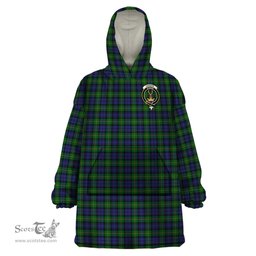 Scottish Gordon Clan Family Crest Tartan Snuggie Hoodie Plaid Wearable Blanket Hoodie
