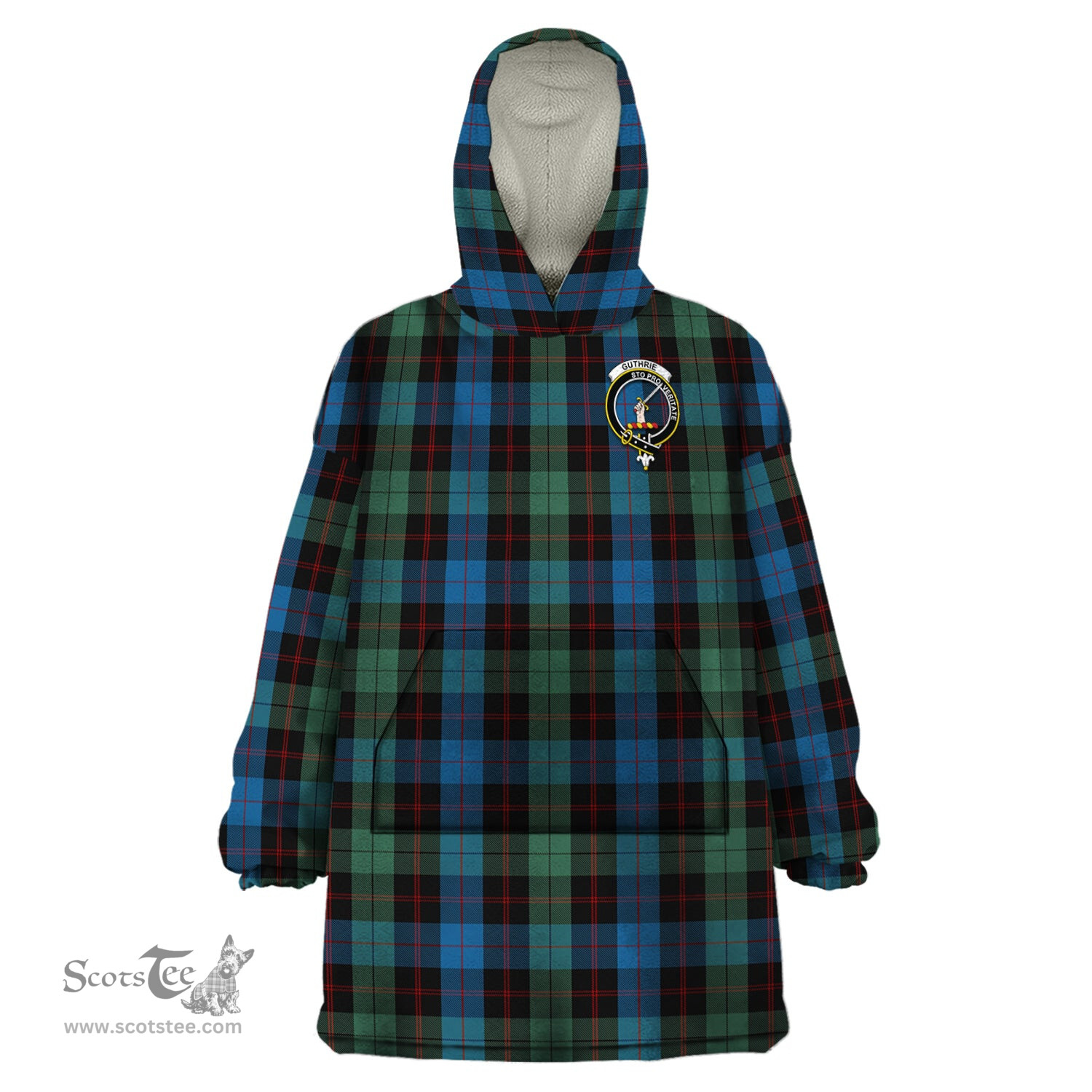 Scottish Guthrie Clan Family Crest Tartan Snuggie Hoodie Plaid Wearable Blanket Hoodie