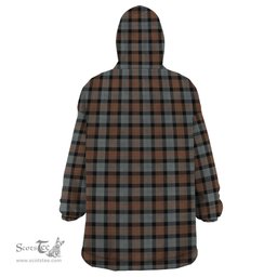 Scottish Gunn Weathered Clan Tartan Snuggie Hoodie Plaid Wearable Blanket Hoodie