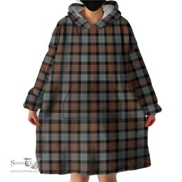 Scottish Gunn Weathered Clan Tartan Snuggie Hoodie Plaid Wearable Blanket Hoodie