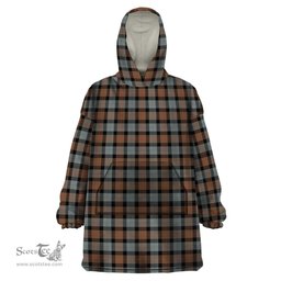 Scottish Gunn Weathered Clan Tartan Snuggie Hoodie Plaid Wearable Blanket Hoodie