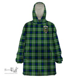 Scottish Haliburton Clan Family Crest Tartan Snuggie Hoodie Plaid Wearable Blanket Hoodie