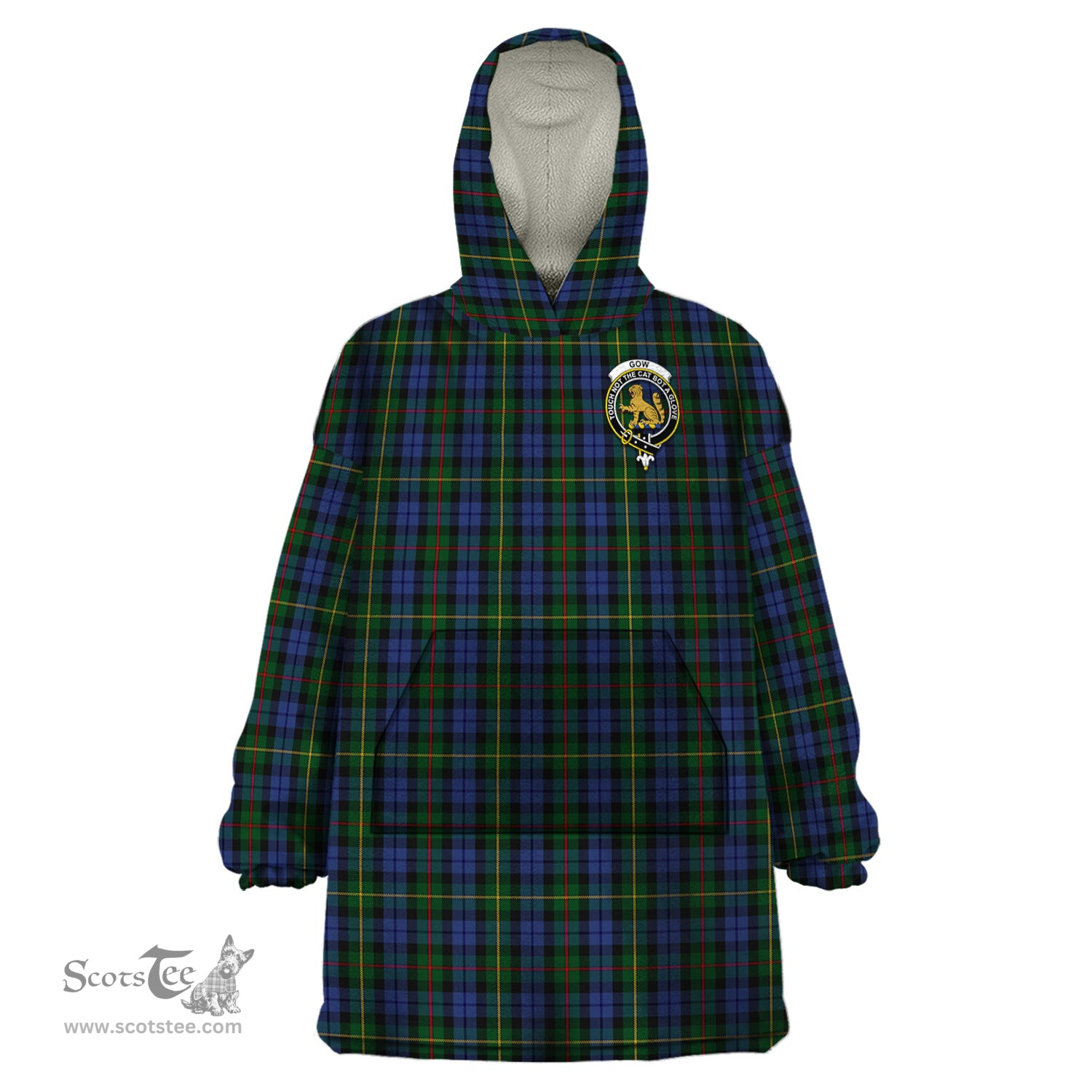 Scottish Gow Hunting Clan Family Crest Tartan Snuggie Hoodie Plaid Wearable Blanket Hoodie
