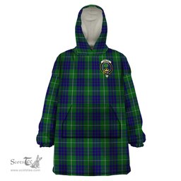 Scottish Hamilton Green Hunting Clan Family Crest Tartan Snuggie Hoodie Plaid Wearable Blanket Hoodie