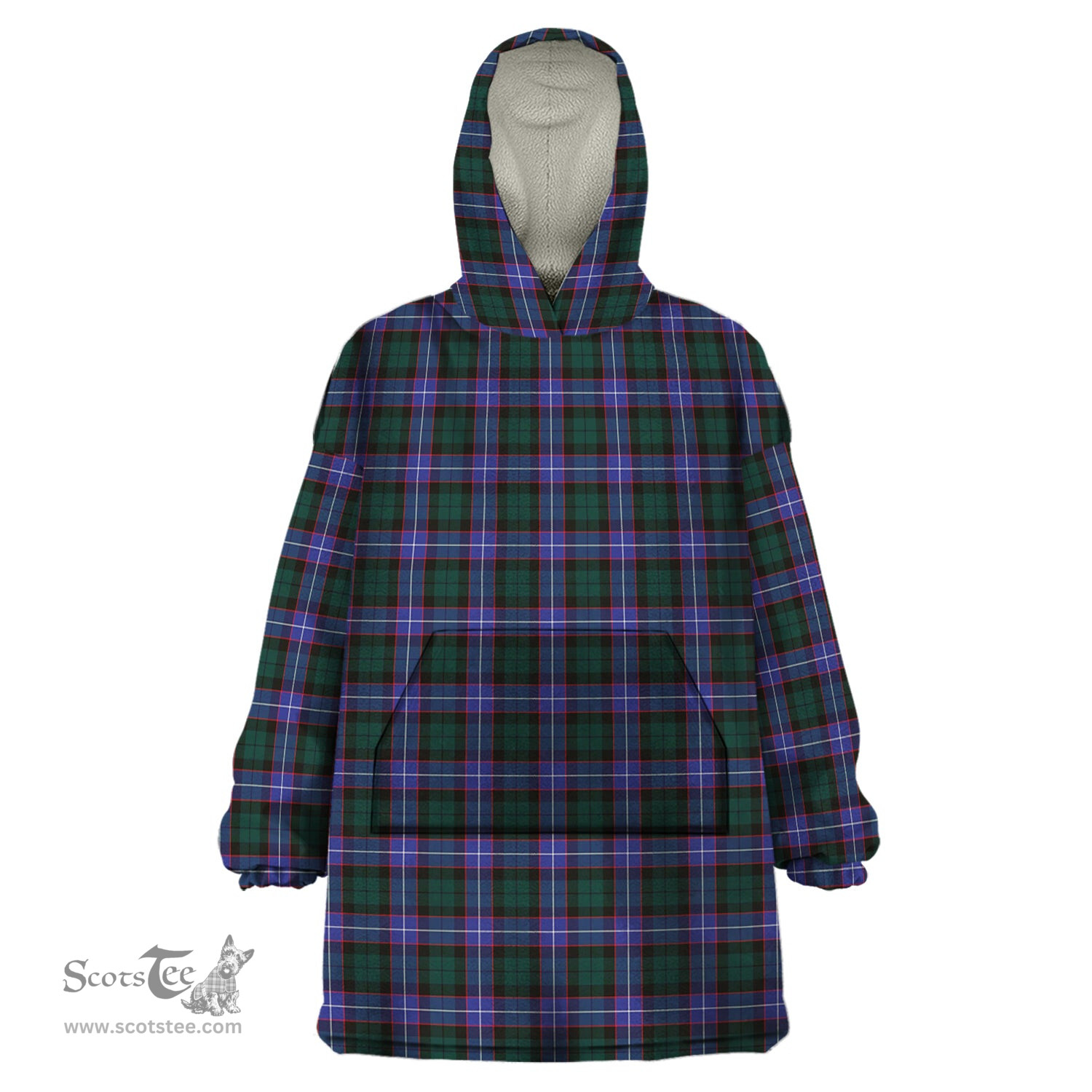 Scottish Guthrie Modern Clan Tartan Snuggie Hoodie Plaid Wearable Blanket Hoodie
