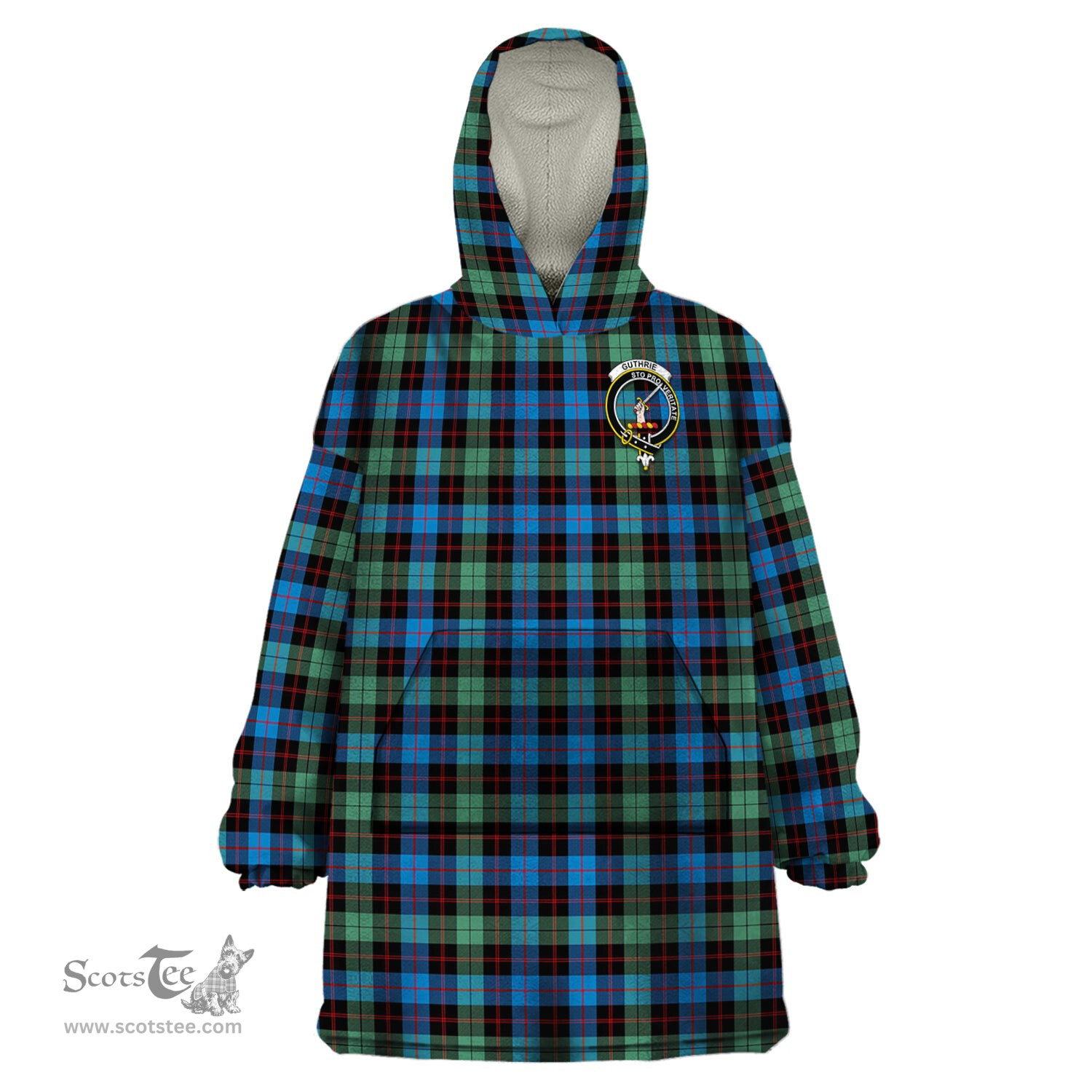 Scottish Guthrie Ancient Clan Family Crest Tartan Snuggie Hoodie Plaid Wearable Blanket Hoodie