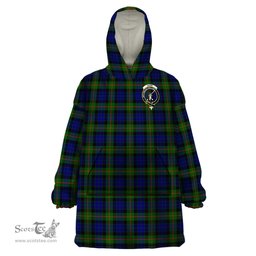 Scottish Gunn Modern Clan Family Crest Tartan Snuggie Hoodie Plaid Wearable Blanket Hoodie