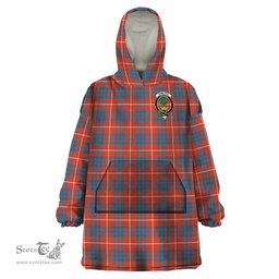 Scottish Hamilton Ancient Clan Family Crest Tartan Snuggie Hoodie Plaid Wearable Blanket Hoodie
