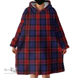 Scottish Graham of Menteith Red Clan Tartan Snuggie Hoodie Plaid Wearable Blanket Hoodie