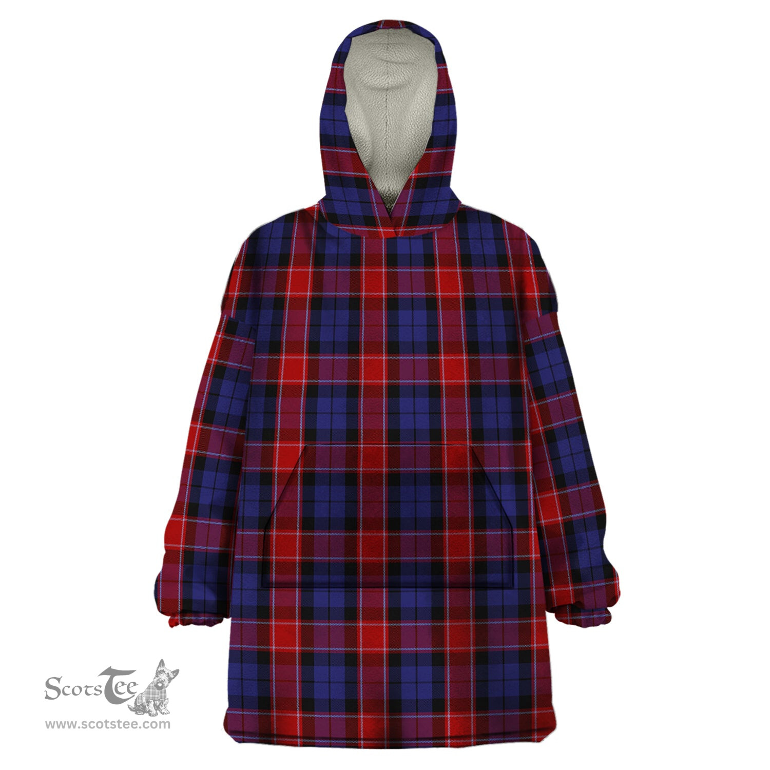 Scottish Graham of Menteith Red Clan Tartan Snuggie Hoodie Plaid Wearable Blanket Hoodie