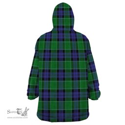 Scottish Haldane Clan Family Crest Tartan Snuggie Hoodie Plaid Wearable Blanket Hoodie