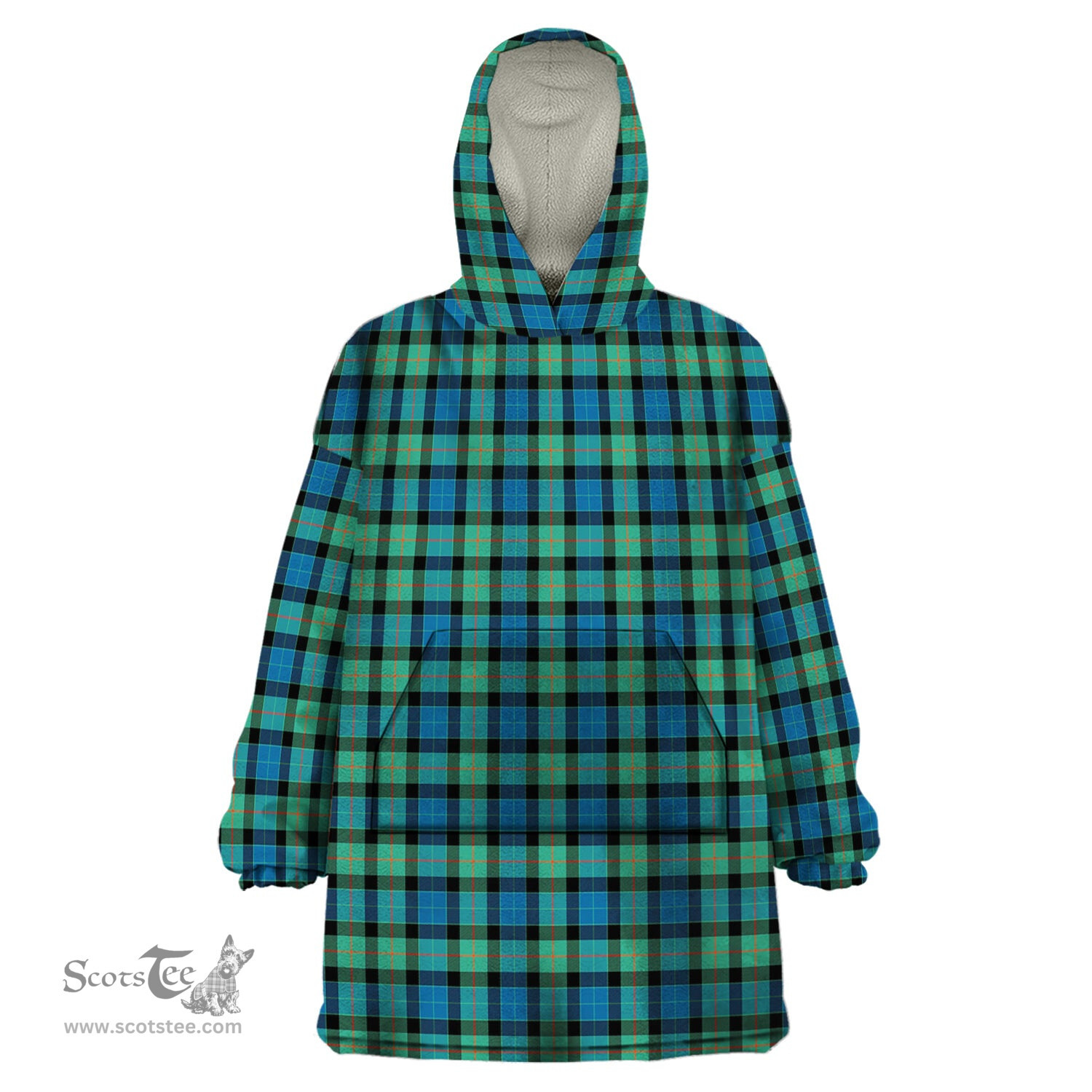 Scottish Gunn Ancient Clan Tartan Snuggie Hoodie Plaid Wearable Blanket Hoodie