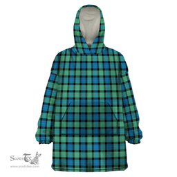 Scottish Gunn Ancient Clan Tartan Snuggie Hoodie Plaid Wearable Blanket Hoodie