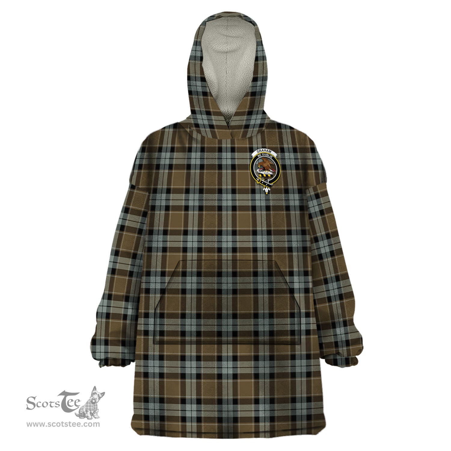 Scottish Graham of Menteith Weathered Clan Family Crest Tartan Snuggie Hoodie Plaid Wearable Blanket Hoodie