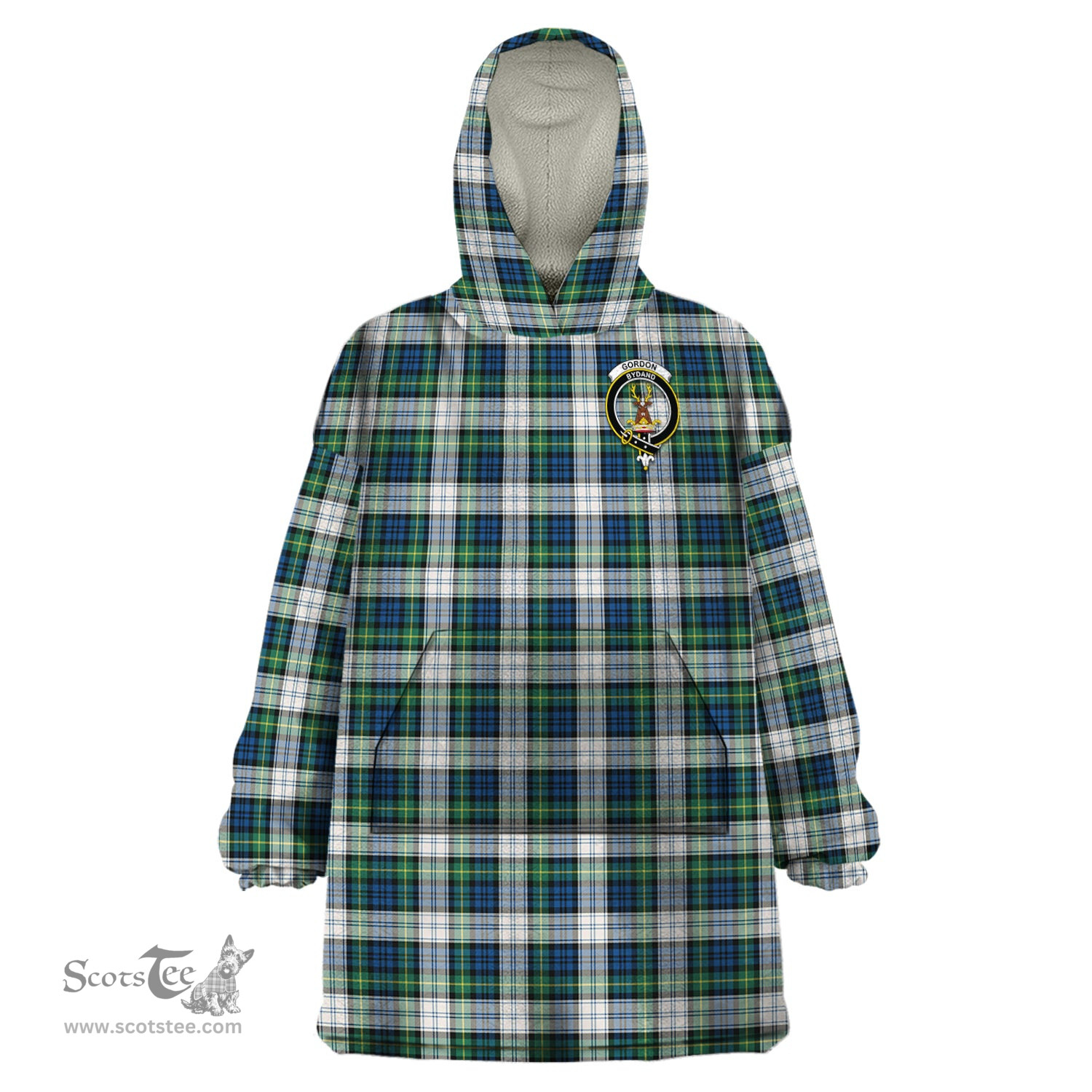 Scottish Gordon Dress Ancient Clan Family Crest Tartan Snuggie Hoodie Plaid Wearable Blanket Hoodie