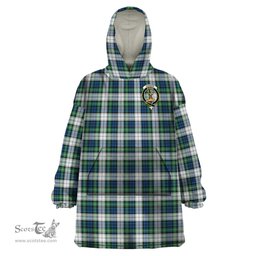 Scottish Gordon Dress Ancient Clan Family Crest Tartan Snuggie Hoodie Plaid Wearable Blanket Hoodie