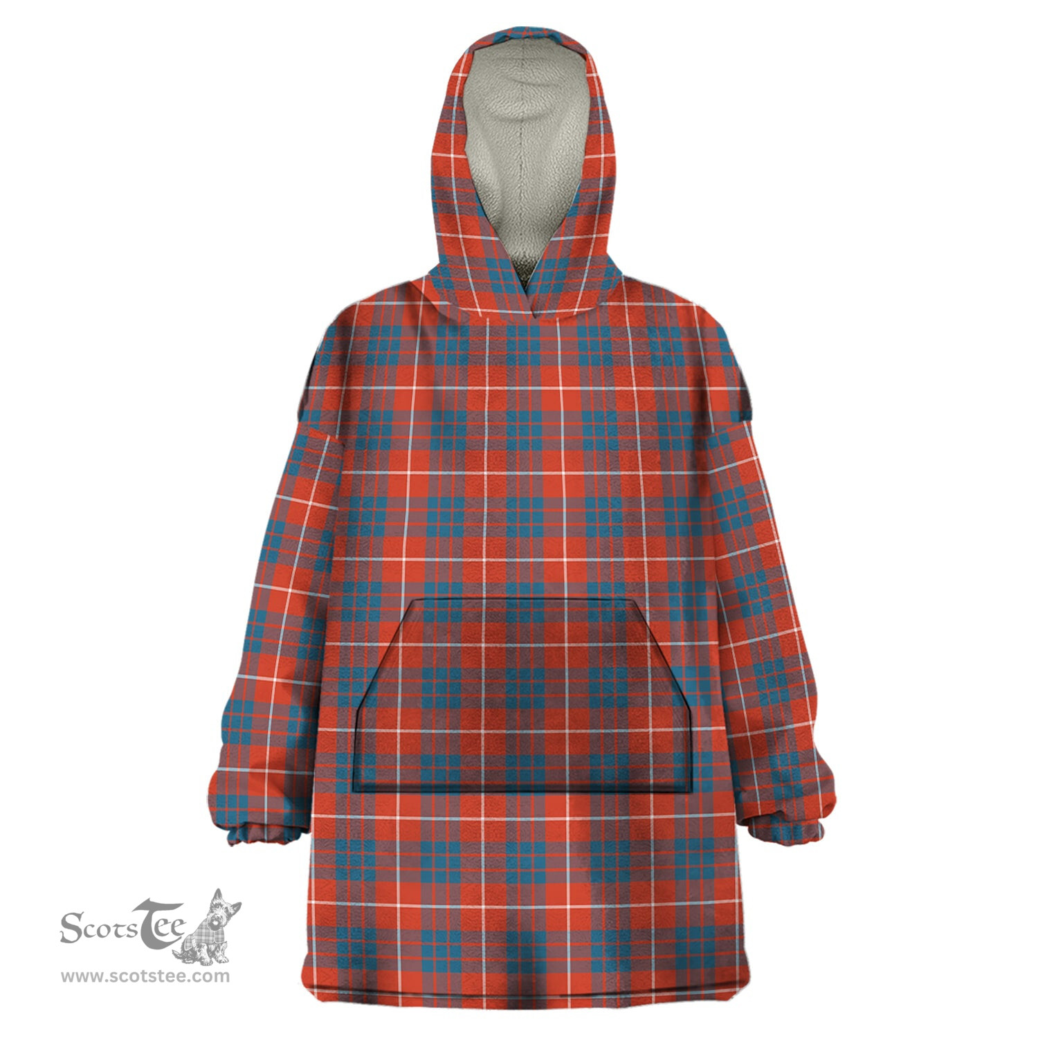 Scottish Hamilton Ancient Clan Tartan Snuggie Hoodie Plaid Wearable Blanket Hoodie