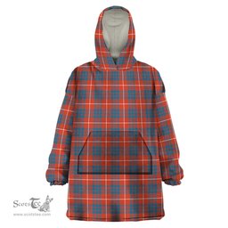 Scottish Hamilton Ancient Clan Tartan Snuggie Hoodie Plaid Wearable Blanket Hoodie