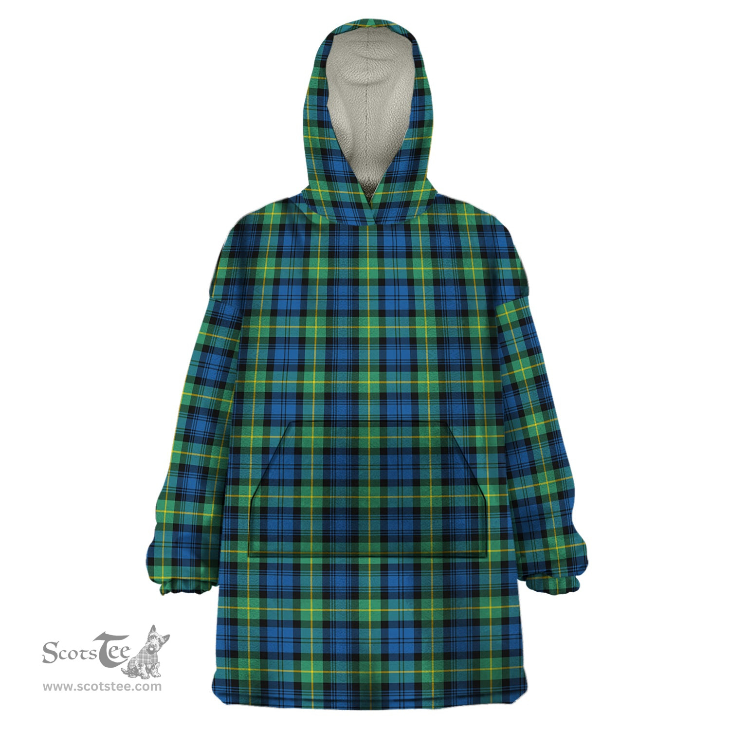 Scottish Gordon Ancient Clan Tartan Snuggie Hoodie Plaid Wearable Blanket Hoodie