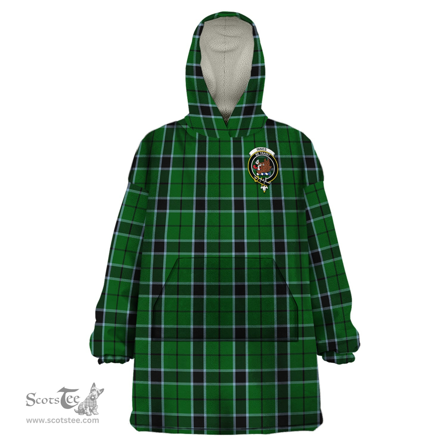 Scottish Innes Hunting Clan Family Crest Tartan Snuggie Hoodie Plaid Wearable Blanket Hoodie