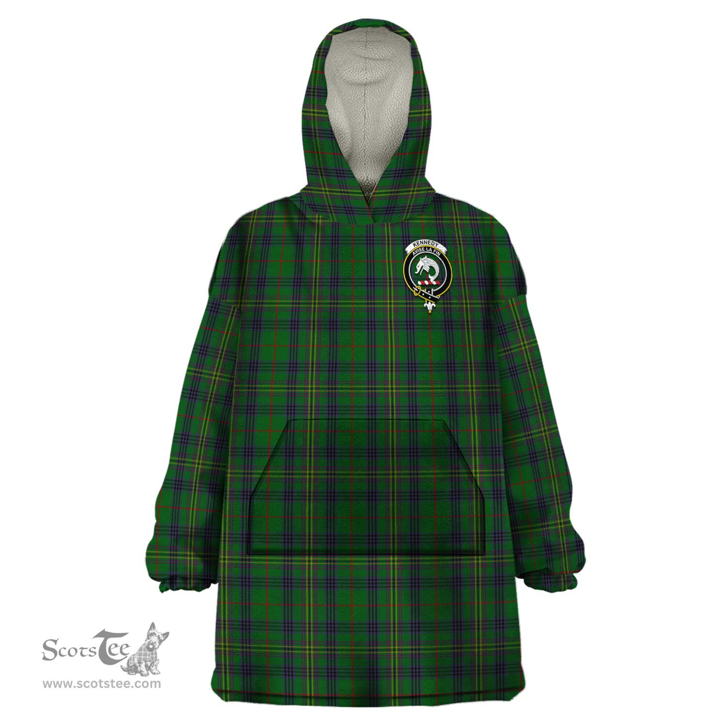 Scottish Kennedy Clan Family Crest Tartan Snuggie Hoodie Plaid Wearable Blanket Hoodie