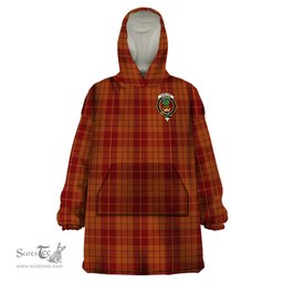 Scottish Hamilton Red Clan Family Crest Tartan Snuggie Hoodie Plaid Wearable Blanket Hoodie