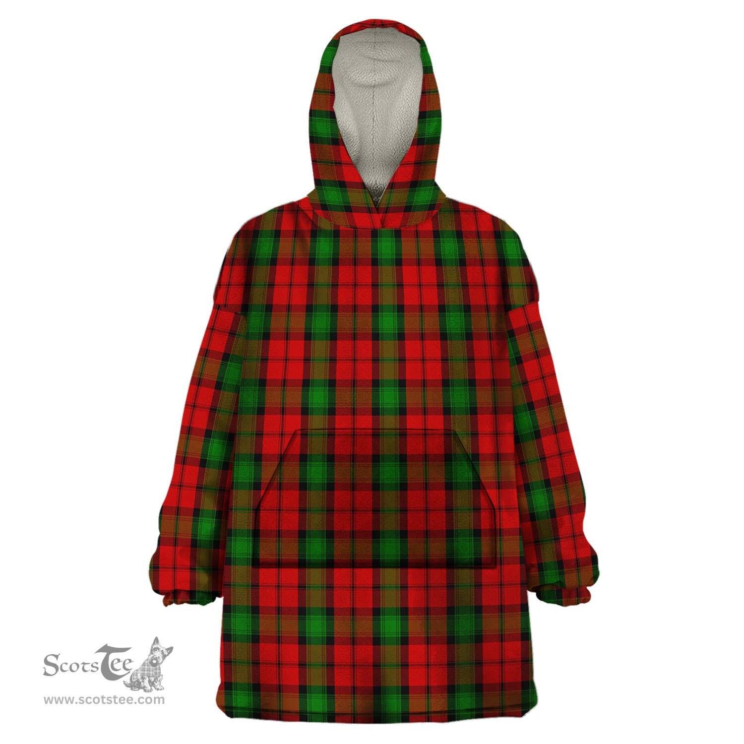 Scottish Kerr Clan Tartan Snuggie Hoodie Plaid Wearable Blanket Hoodie