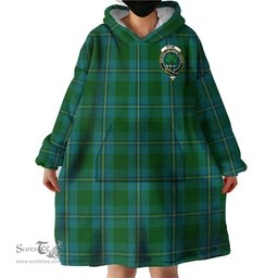 Scottish Irvine of Bonshaw Clan Family Crest Tartan Snuggie Hoodie Plaid Wearable Blanket Hoodie