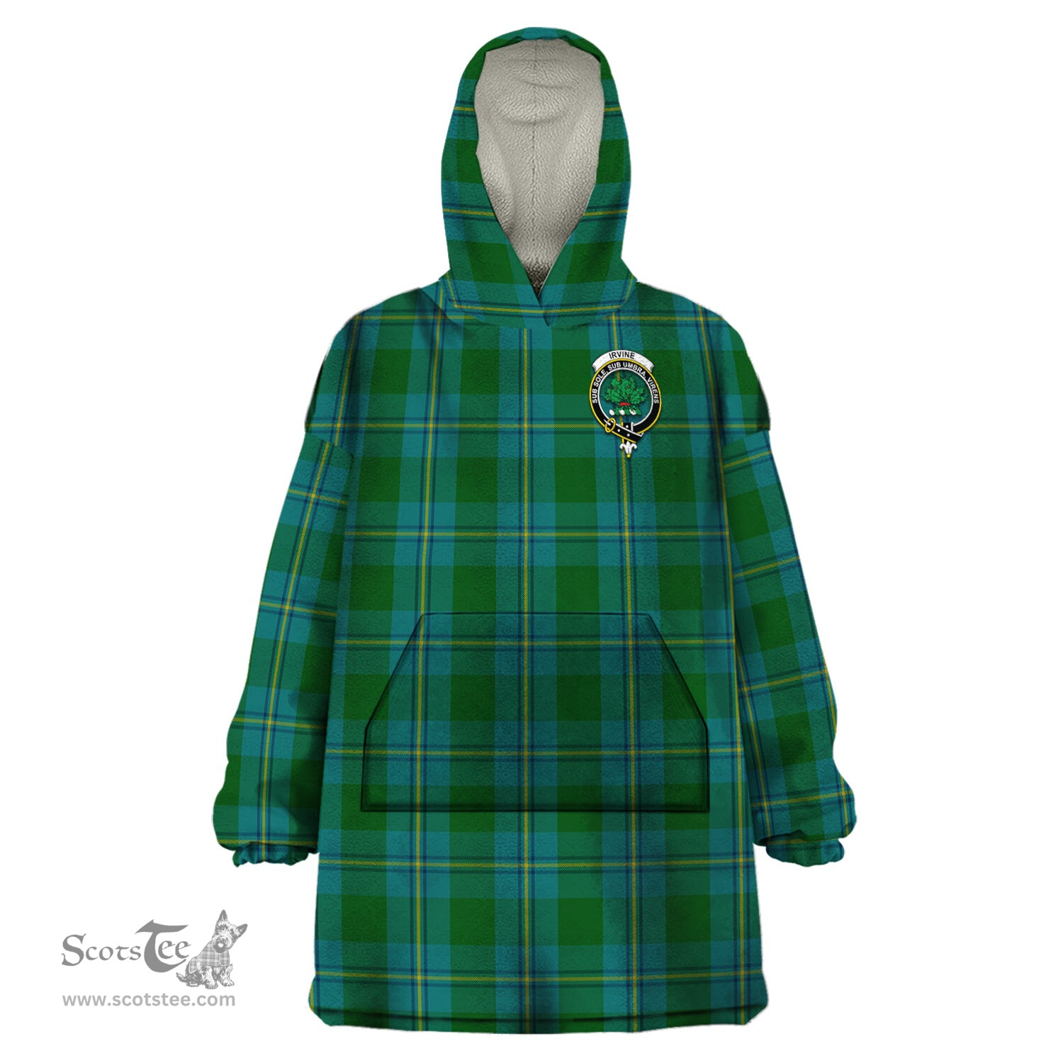 Scottish Irvine of Bonshaw Clan Family Crest Tartan Snuggie Hoodie Plaid Wearable Blanket Hoodie