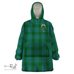 Scottish Irvine of Bonshaw Clan Family Crest Tartan Snuggie Hoodie Plaid Wearable Blanket Hoodie