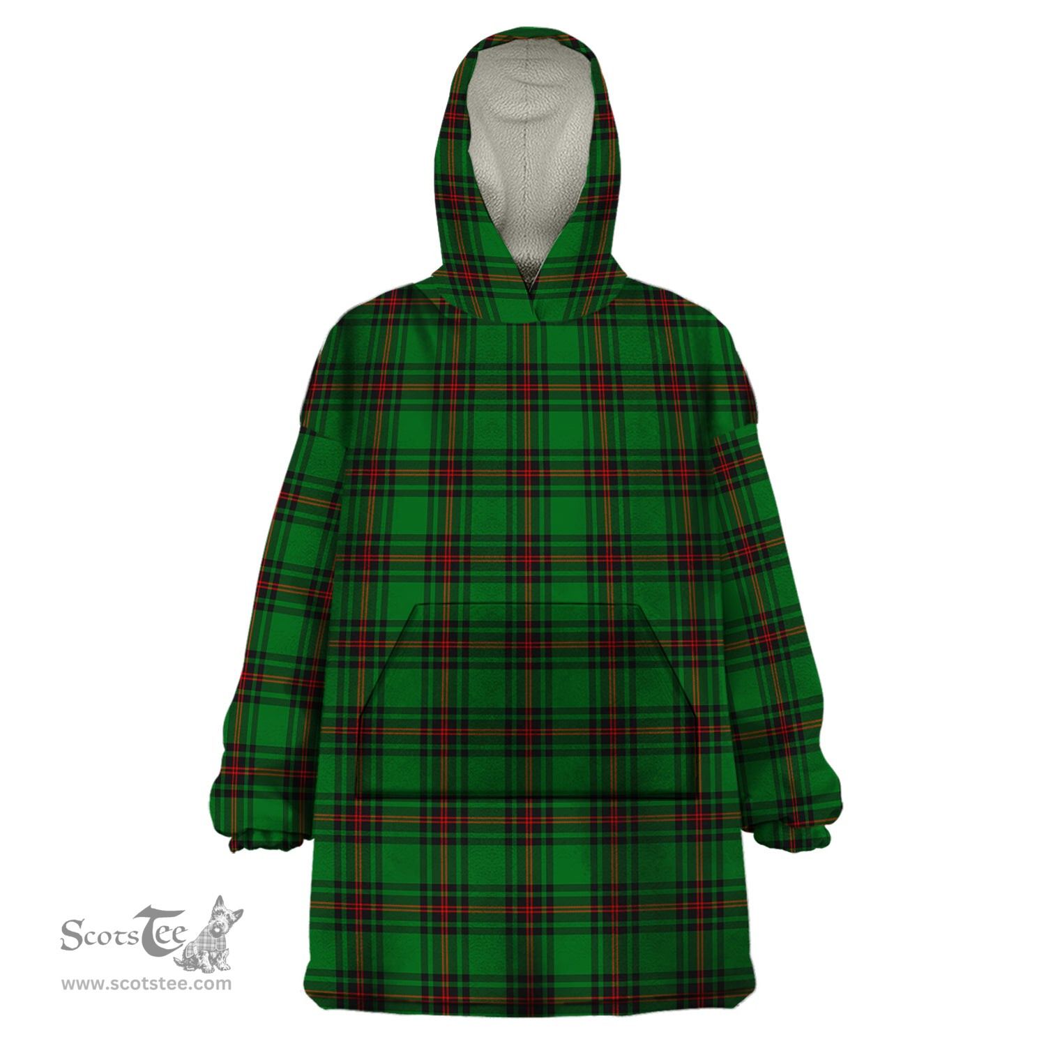 Scottish Kinnear Clan Tartan Snuggie Hoodie Plaid Wearable Blanket Hoodie