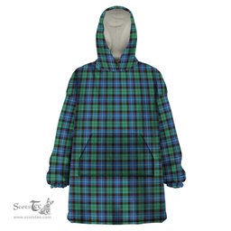 Scottish Hunter Ancient Clan Tartan Snuggie Hoodie Plaid Wearable Blanket Hoodie