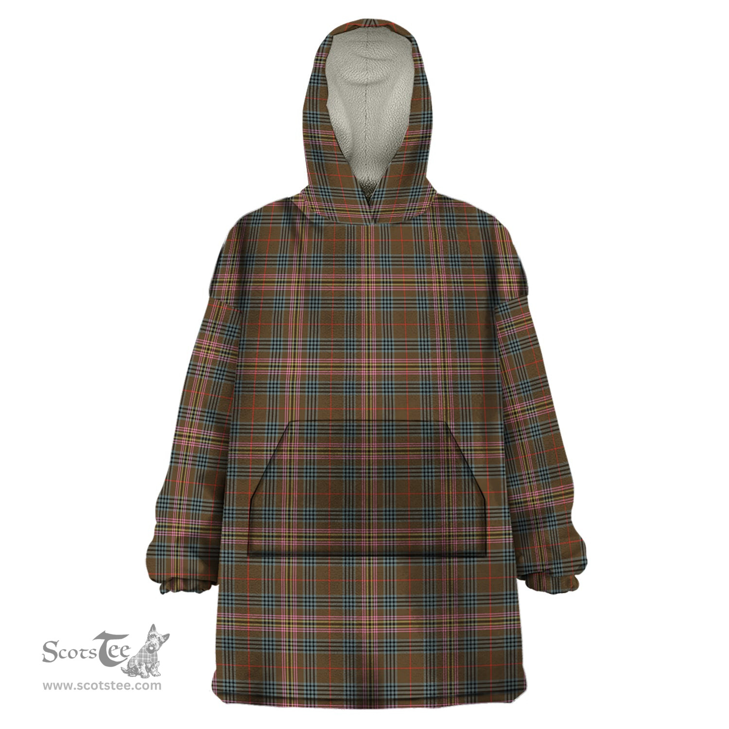 Scottish Kennedy Weathered Clan Tartan Snuggie Hoodie Plaid Wearable Blanket Hoodie