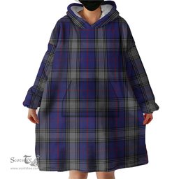 Scottish Kinnaird Clan Tartan Snuggie Hoodie Plaid Wearable Blanket Hoodie