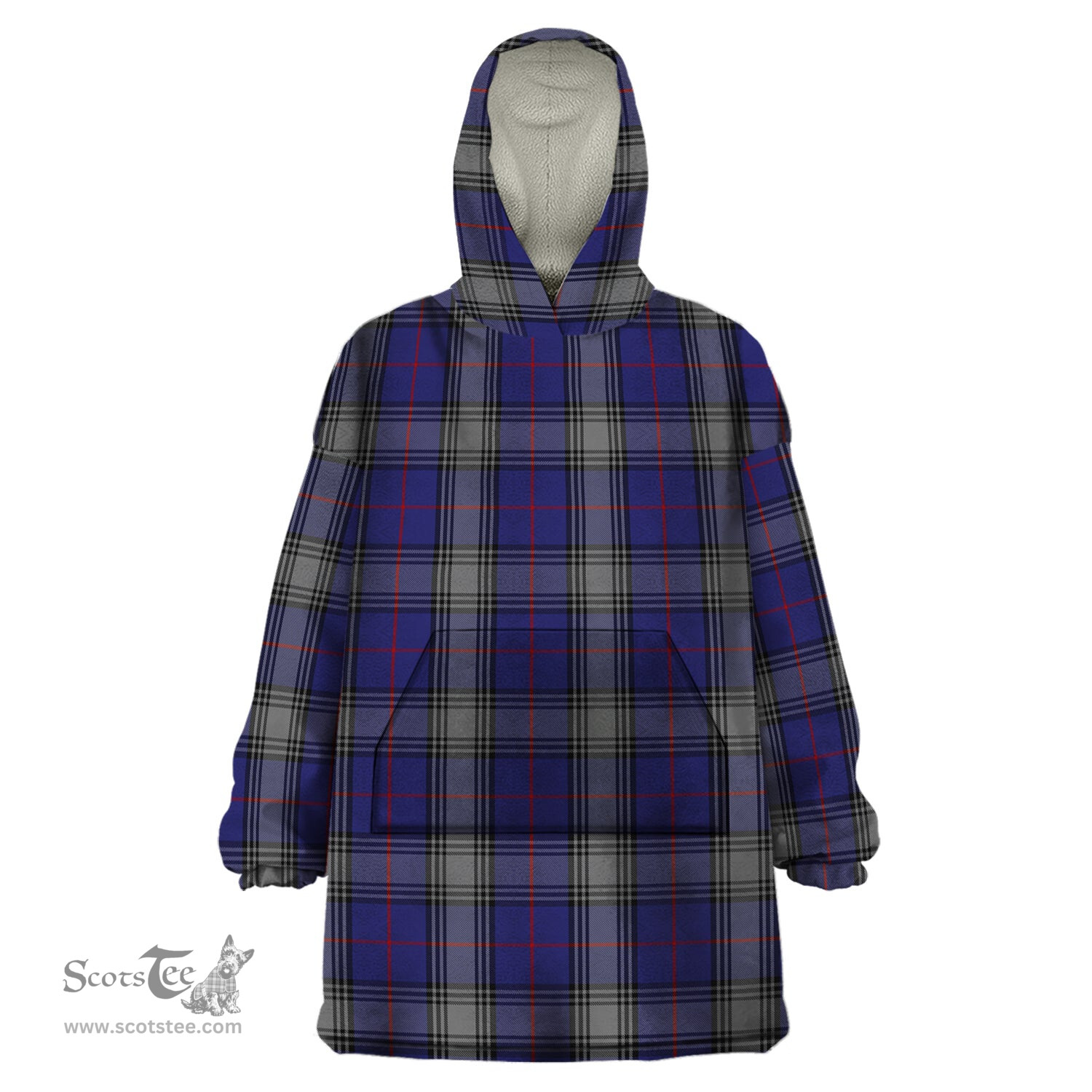 Scottish Kinnaird Clan Tartan Snuggie Hoodie Plaid Wearable Blanket Hoodie