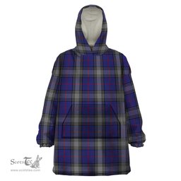 Scottish Kinnaird Clan Tartan Snuggie Hoodie Plaid Wearable Blanket Hoodie