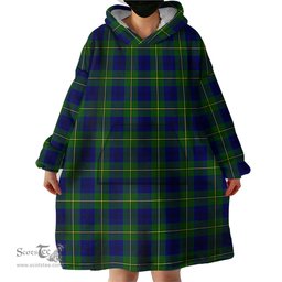 Scottish Johnstone Modern Clan Tartan Snuggie Hoodie Plaid Wearable Blanket Hoodie