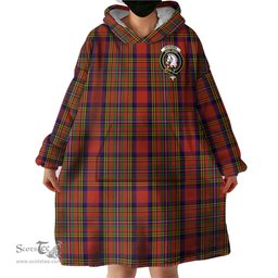 Scottish Hepburn Clan Family Crest Tartan Snuggie Hoodie Plaid Wearable Blanket Hoodie