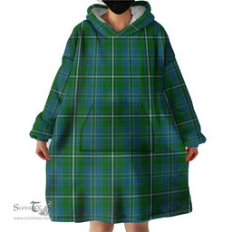 Scottish Hay Hunting Clan Tartan Snuggie Hoodie Plaid Wearable Blanket Hoodie