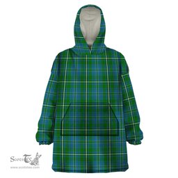 Scottish Hay Hunting Clan Tartan Snuggie Hoodie Plaid Wearable Blanket Hoodie