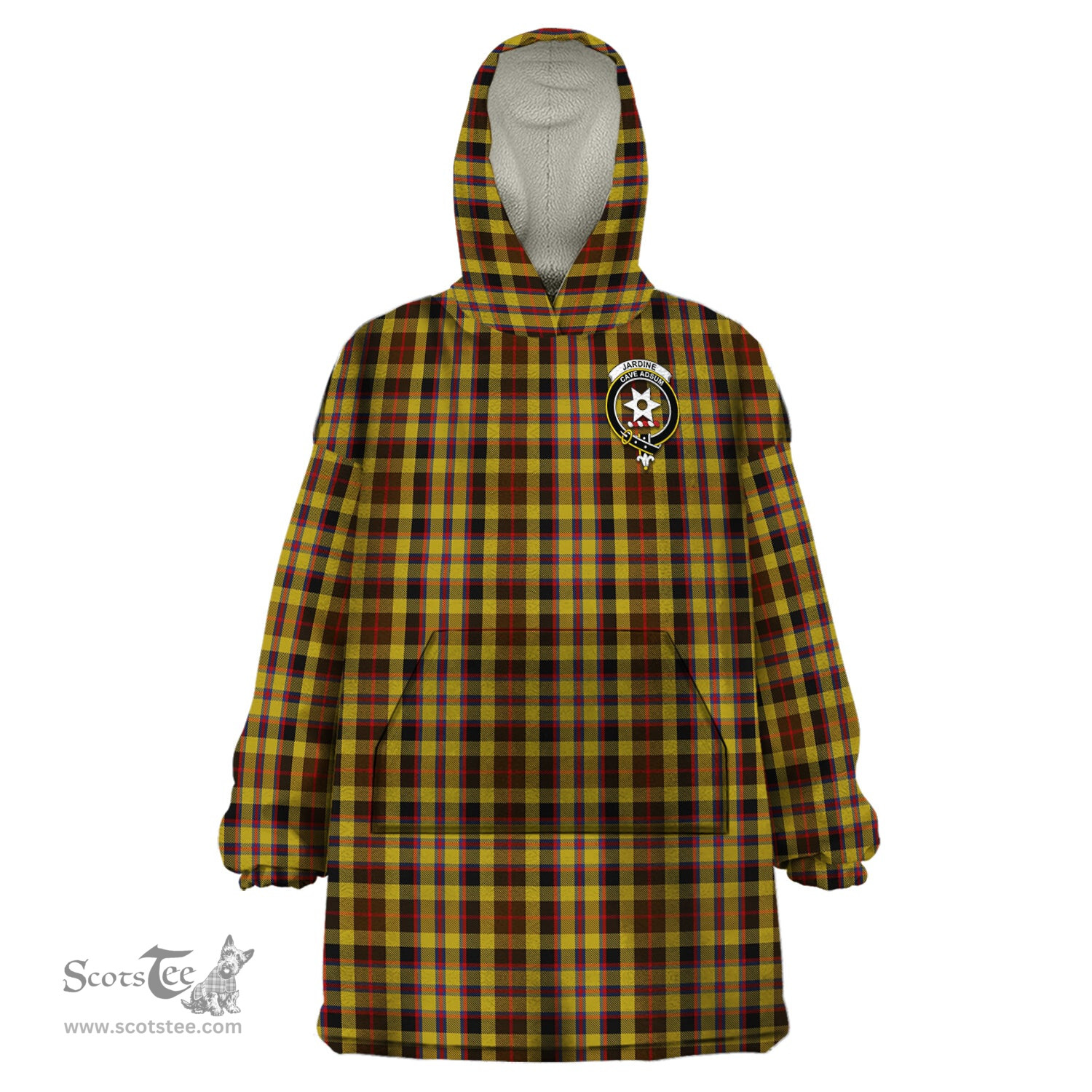 Scottish Jardine Clan Family Crest Tartan Snuggie Hoodie Plaid Wearable Blanket Hoodie