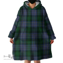 Scottish Hughes Clan Tartan Snuggie Hoodie Plaid Wearable Blanket Hoodie