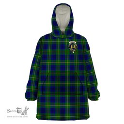 Scottish Johnston Modern Clan Family Crest Tartan Snuggie Hoodie Plaid Wearable Blanket Hoodie