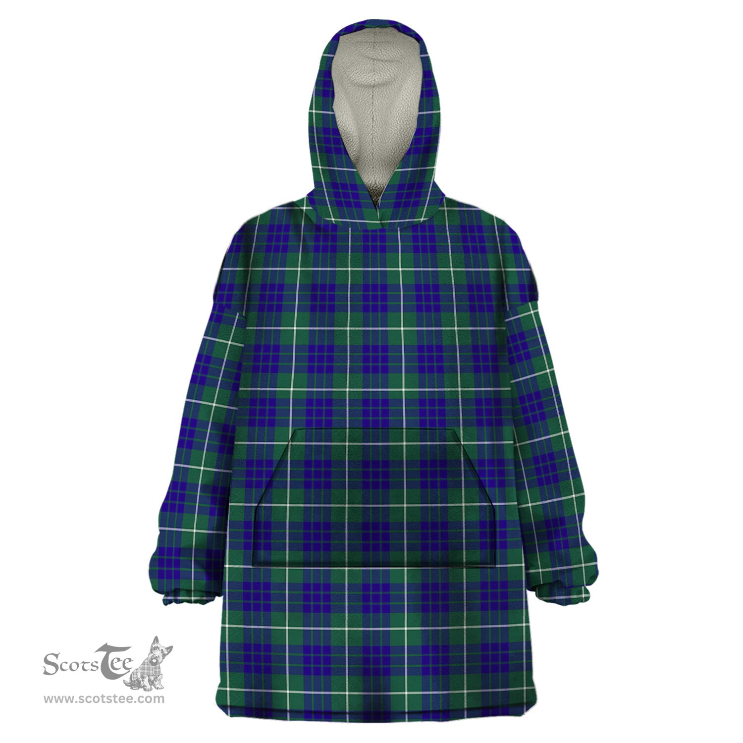 Scottish Hamilton Hunting Modern Clan Tartan Snuggie Hoodie Plaid Wearable Blanket Hoodie