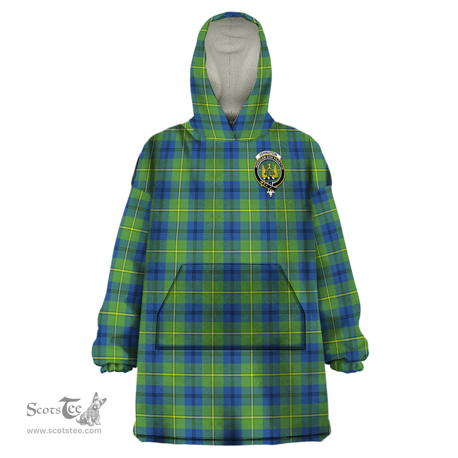Scottish Johnston Ancient Clan Family Crest Tartan Snuggie Hoodie Plaid Wearable Blanket Hoodie