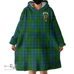 Scottish Johnston Clan Family Crest Tartan Snuggie Hoodie Plaid Wearable Blanket Hoodie