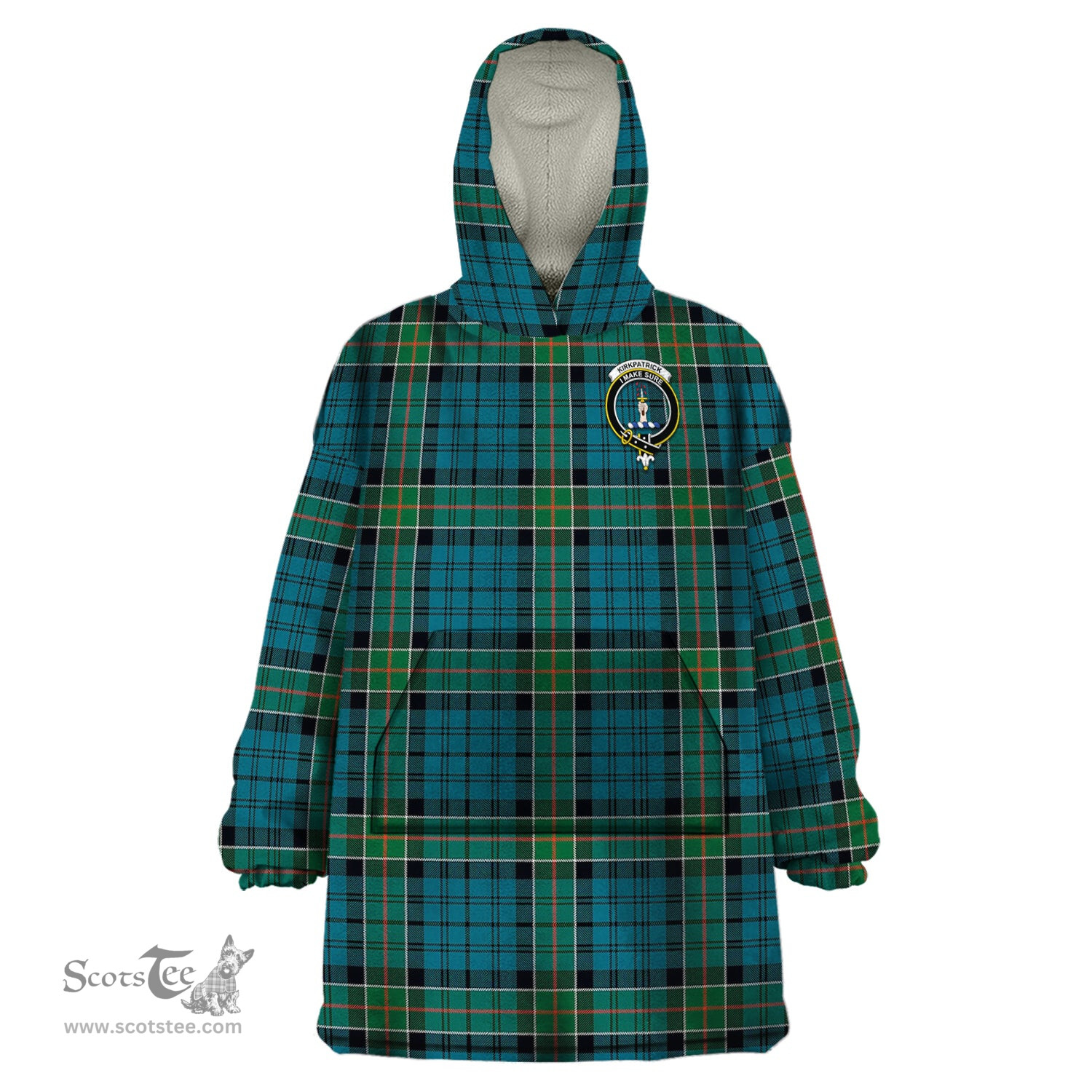 Scottish Kirkpatrick Clan Family Crest Tartan Snuggie Hoodie Plaid Wearable Blanket Hoodie