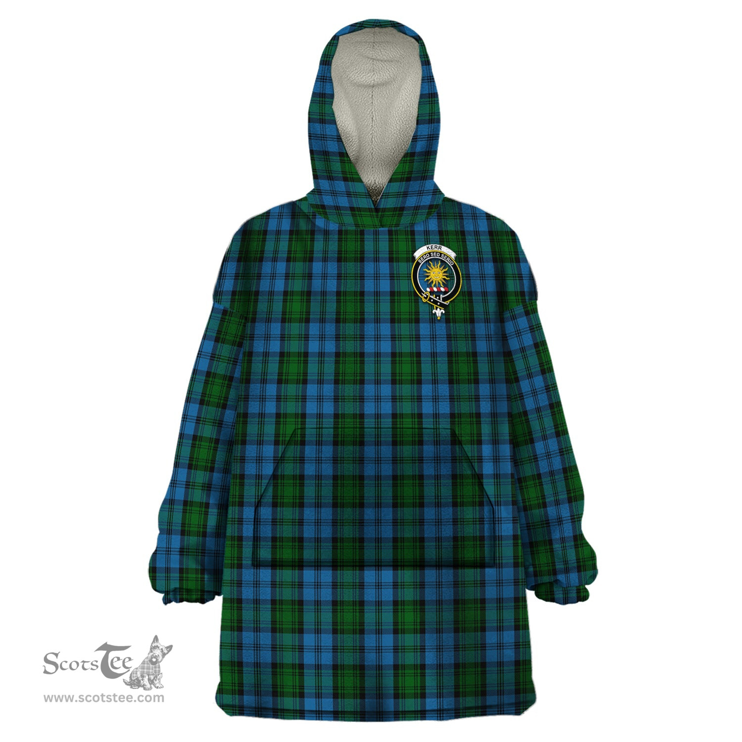 Scottish Kerr Hunting Clan Family Crest Tartan Snuggie Hoodie Plaid Wearable Blanket Hoodie