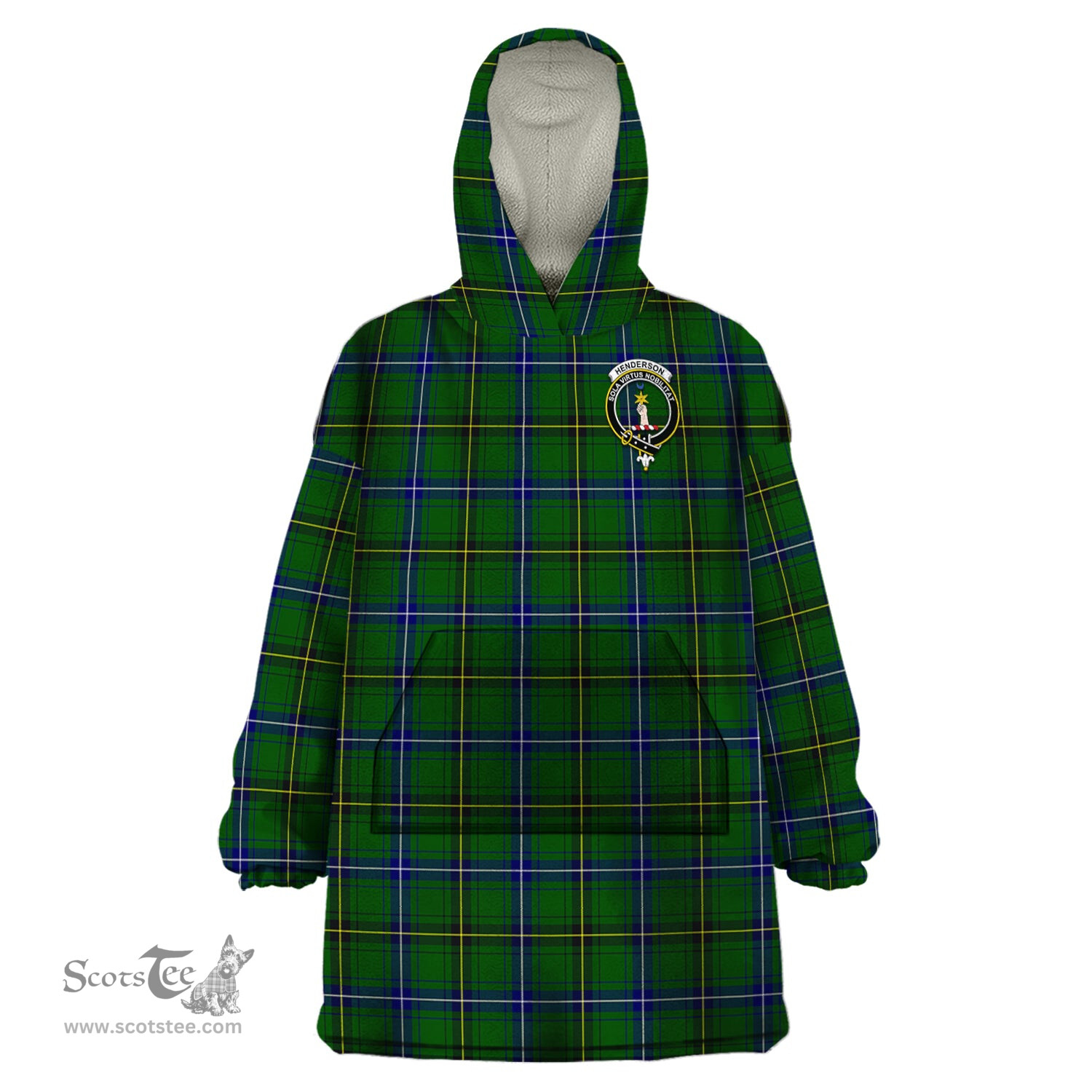 Scottish Henderson Modern Clan Family Crest Tartan Snuggie Hoodie Plaid Wearable Blanket Hoodie