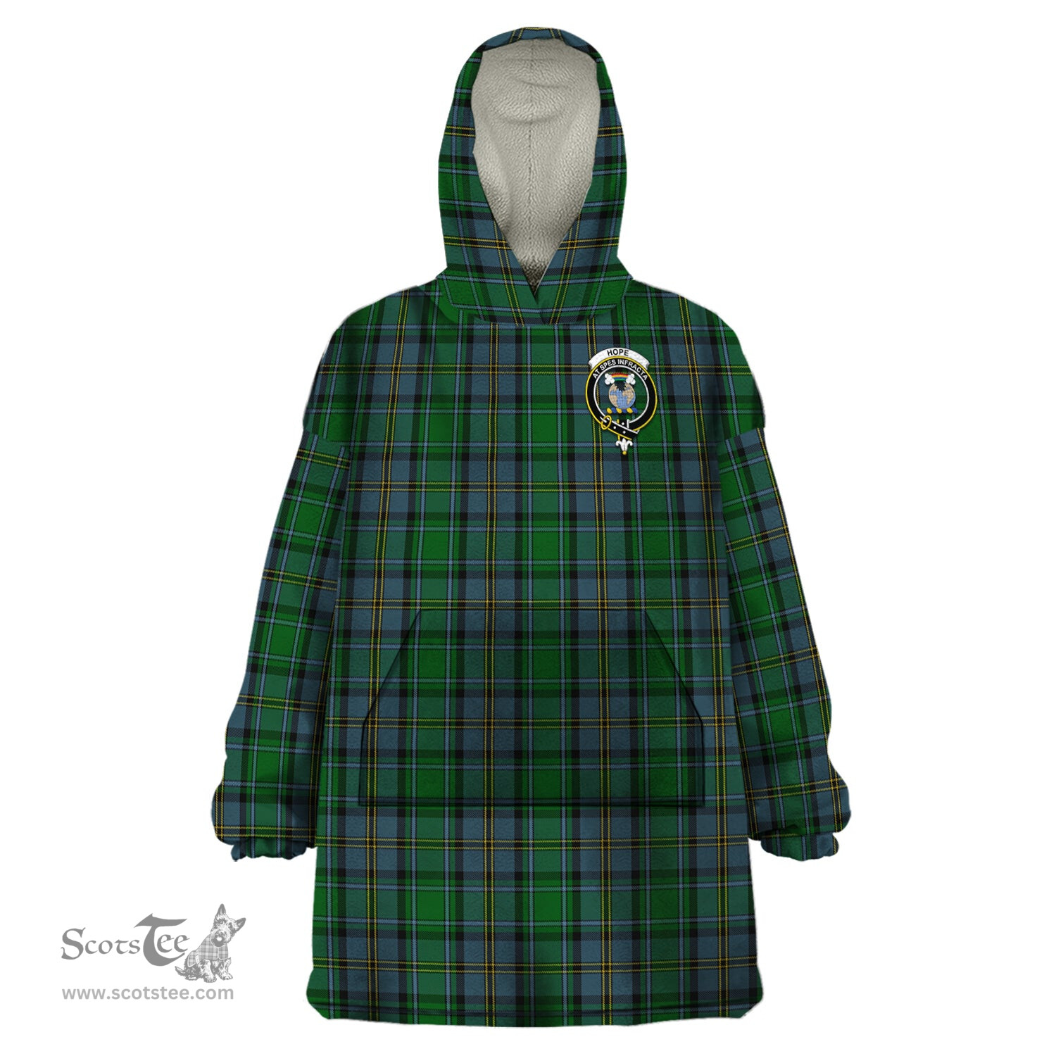 Scottish Hope Vere Clan Family Crest Tartan Snuggie Hoodie Plaid Wearable Blanket Hoodie